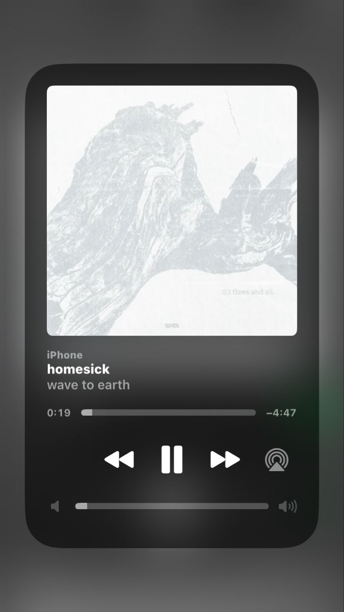 an audio player with the words homesick wave to earth on it's screen