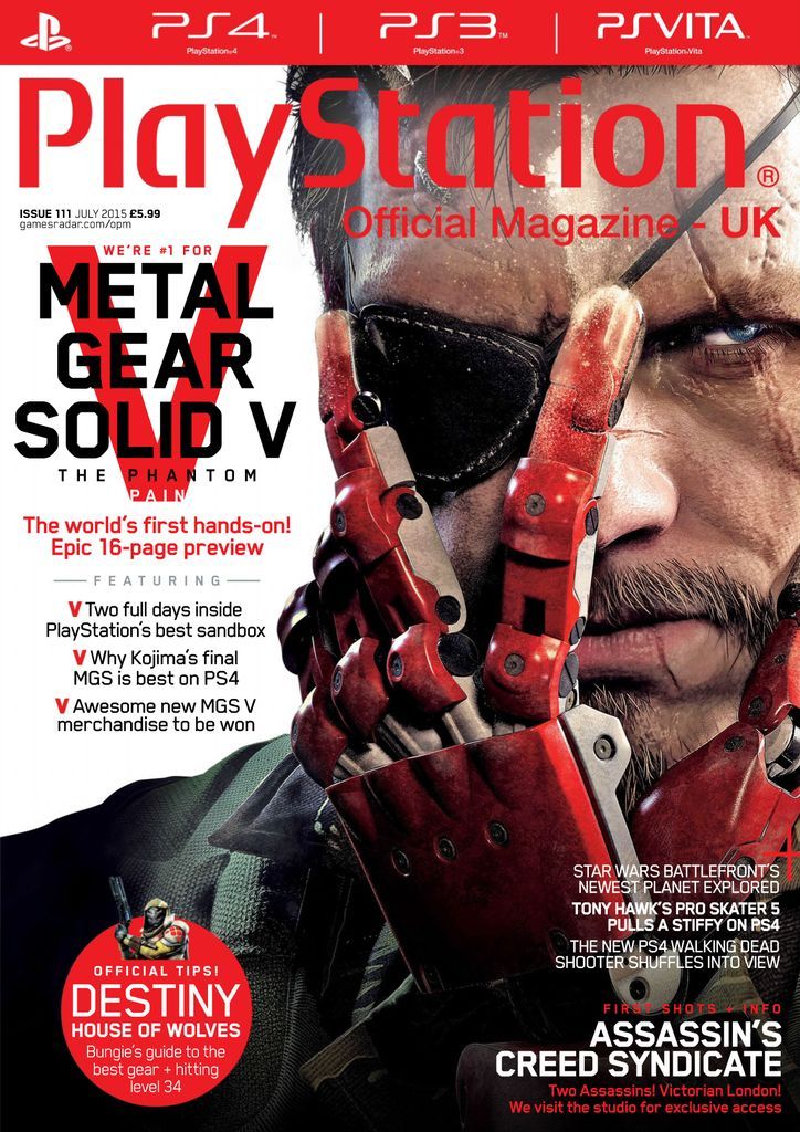 the cover of metal gear solidv, which features a man with red gloves and glasses