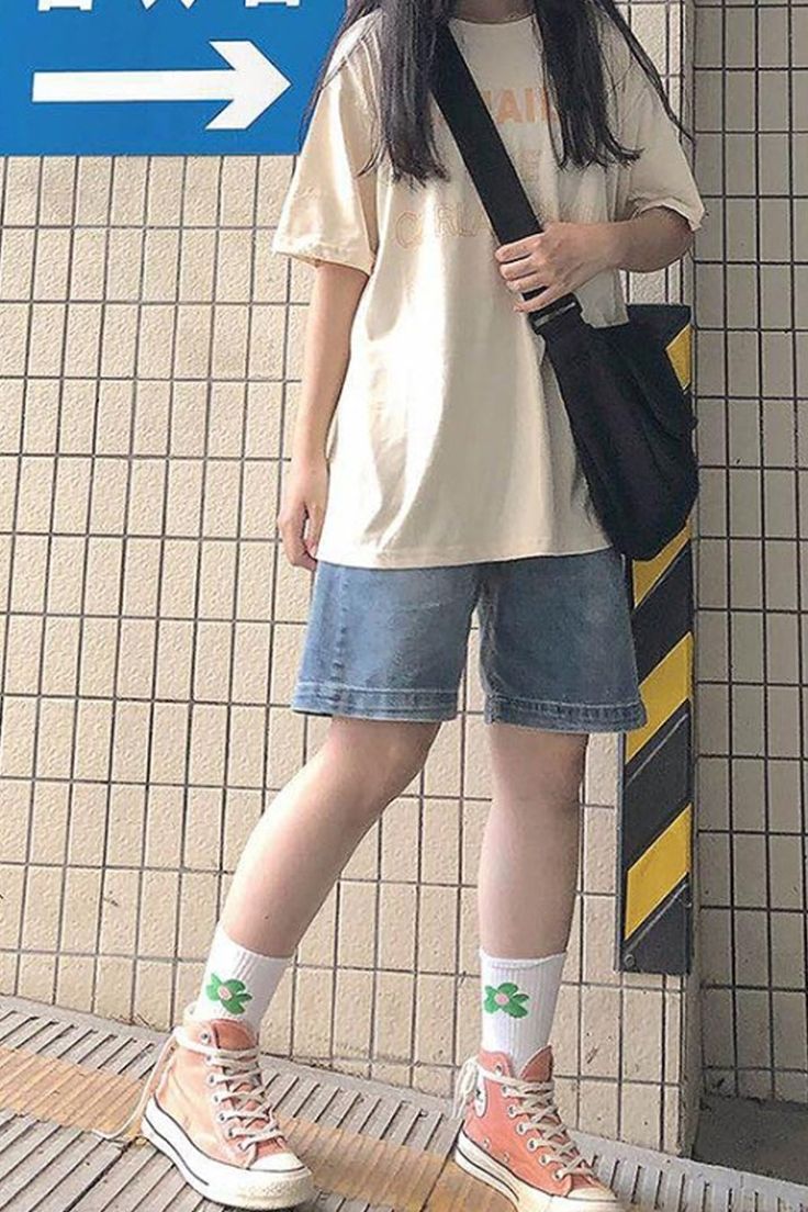 Cute Knee Length Denim Shorts Jeans – Tomscloth Casual Jean Shorts For Streetwear, Casual Cotton Knee-length Shorts Jeans, Casual Straight Leg Cotton Jean Shorts, Casual Cotton Jean Shorts, Casual Green Denim Shorts, Casual Short Jeans, Knee Length Denim Shorts, Tomboy Outfits, Tomboy Style Outfits