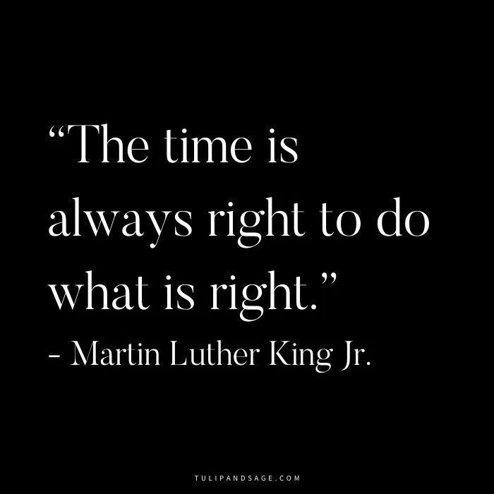 the time is always right to do what is right - martin luter king jr