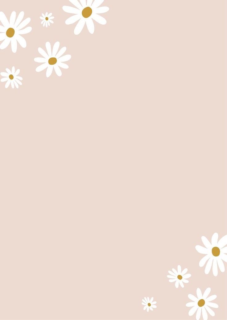 a pink background with white daisies on it