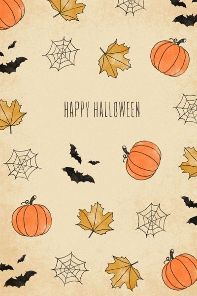 an image of a halloween card with pumpkins and bats