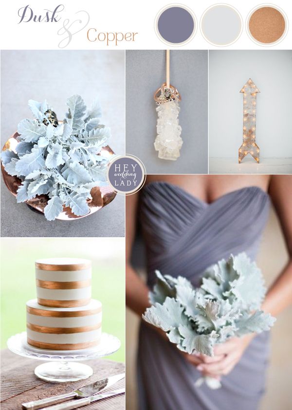 the color scheme for this wedding is gray and gold