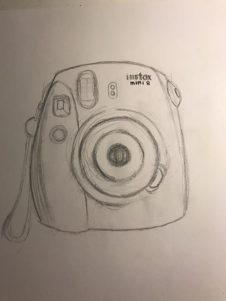 a pencil drawing of a camera