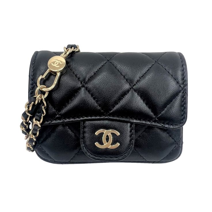 Chanel Mini Matelasse Belt Bag Waist Bag Lambskin Black Chanel Mini, Chanel Bags, Waist Bag, Belt Bag, Chanel Bag, Black Color, Chanel, Bag Lady, Shoulder Bag