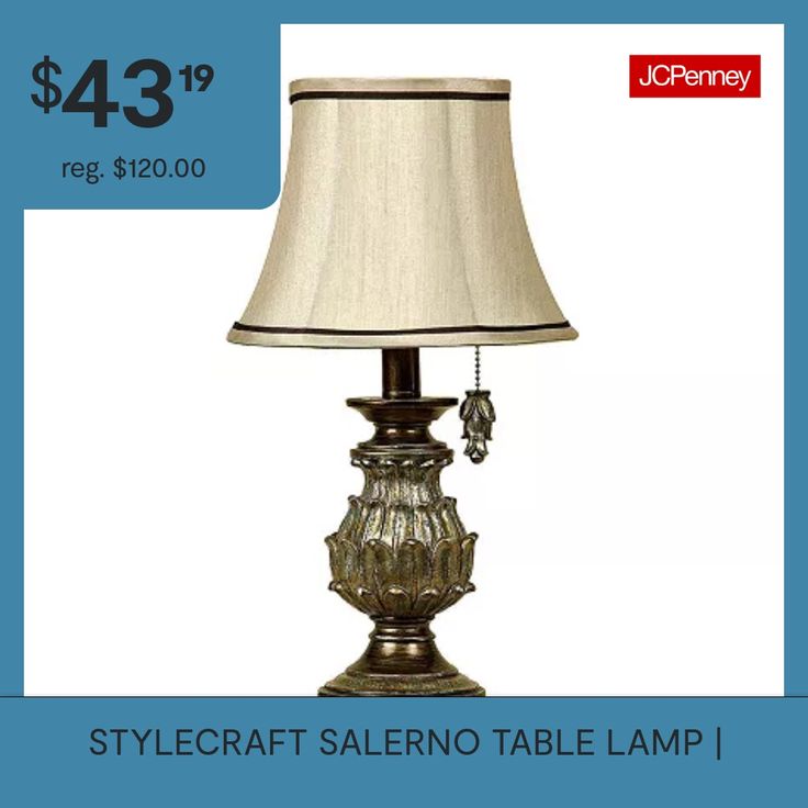 the lamp is $ 43 99 reg $ 120 00 stylcraft saleno table lamp