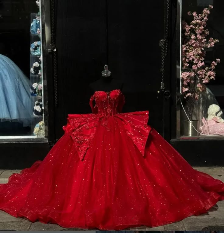 Ruby Red Sparkly Princess Quinceanera Dresses 2024 Gillter Off Shoulder Floral Applique Corset vestidos de 15 quinceañera 2024 Red Sweet 16 Dresses, Red Quince Dress, Applique Corset, Princess Quinceanera Dresses, Red Quinceanera Ideas, Mexican Quinceanera Dresses, Quinceanera Themes Dresses, 15 Dresses Quinceanera, Red Quinceanera Dresses