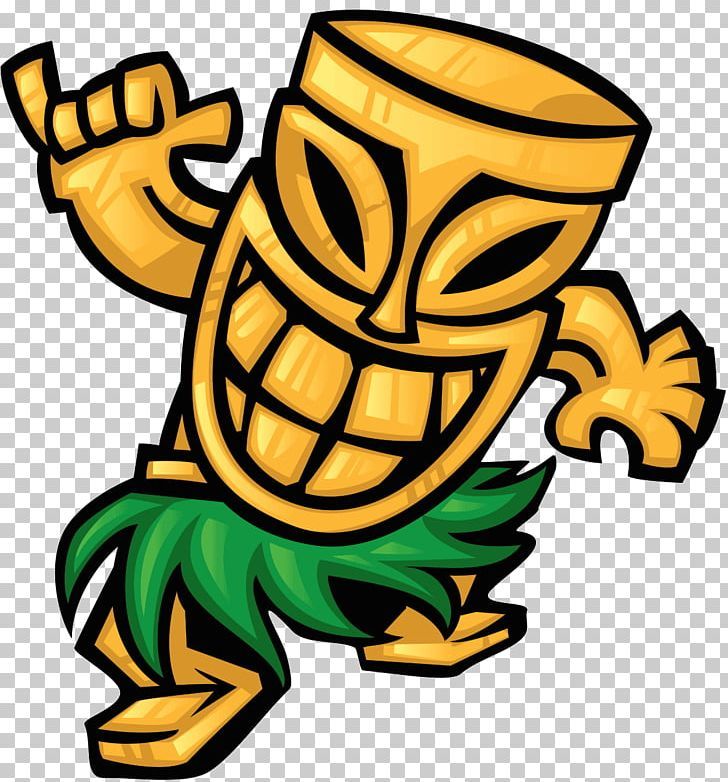 an image of a gold tiki mascot