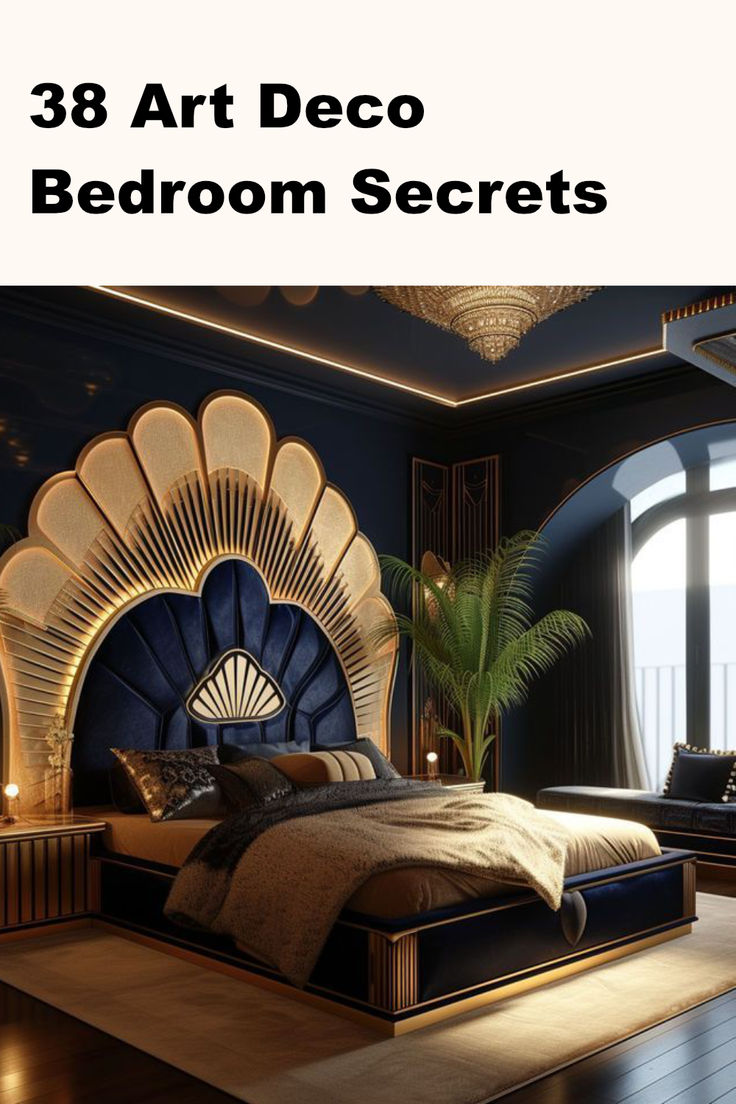 Art Deco Bedroom_ A Celebration of Style and Sophistication Art Deco Bedroom Design, Interior Art Deco, Beautiful Bed Designs, Art Deco Style Interior, Art Deco Color, Contemporary Art Deco, Art Deco Bedroom, Art Deco Interior Design, Deco Bedroom