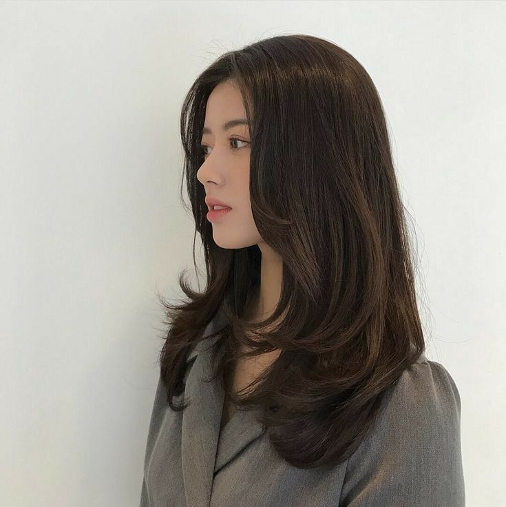 Korean Long Hair, Hairstyles For Layered Hair, Haircuts For Medium Hair, Haircuts Straight Hair, Long Hair With Bangs, Long Layered Hair, Asian Hair, Cut My Hair, Hair Inspo Color