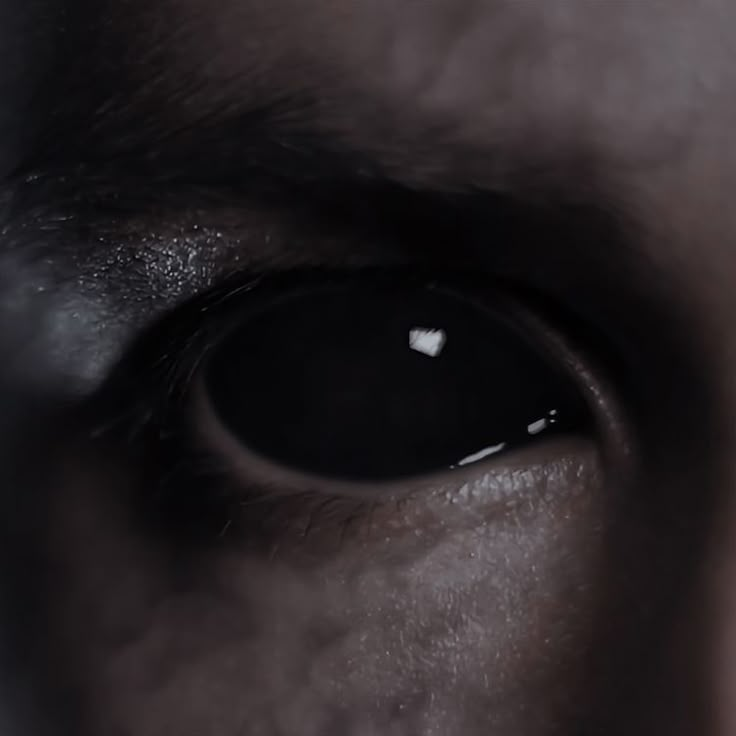 an extreme close up shot of the eye of a man's black - colored eye