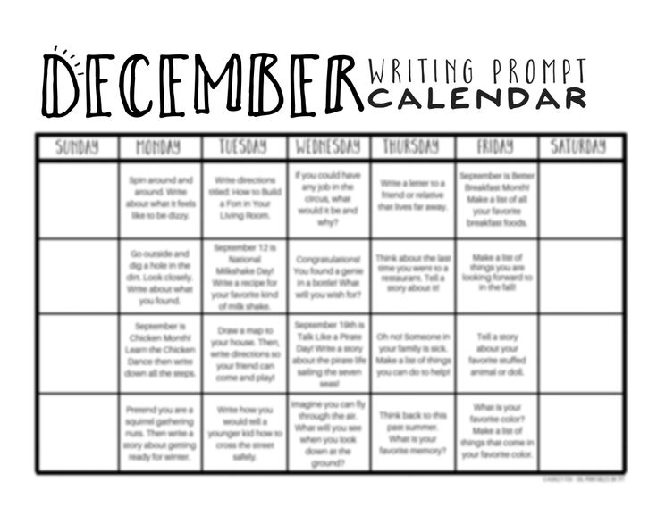 a calendar with the words, writing project and other things to do on it in black and