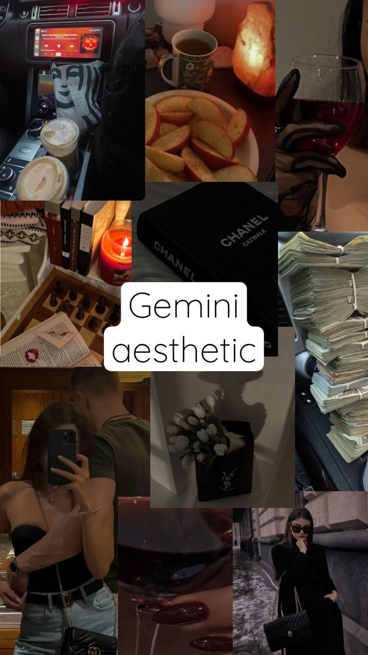 a collage of photos with the words gemin aesthetic on them and images of people