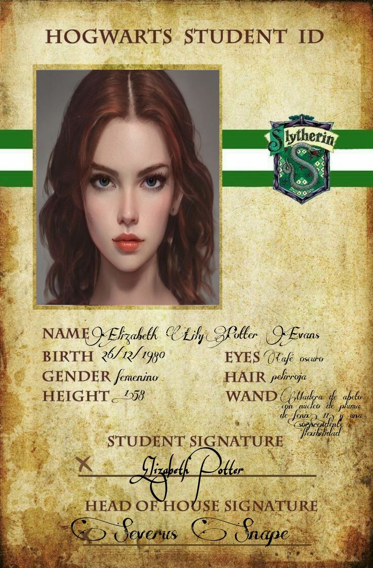 the hogwart's student id card is shown