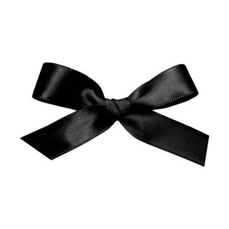 a black ribbon with a bow on it