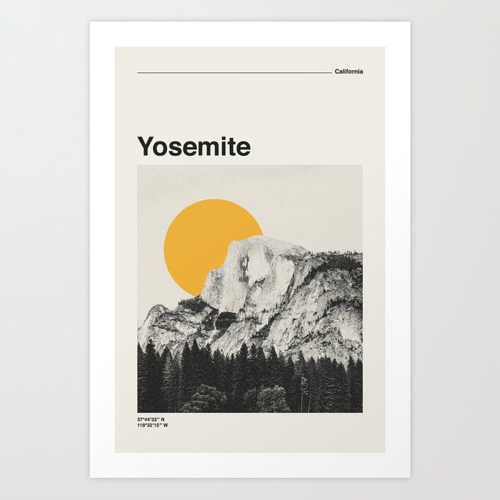 a poster with the words yosemite on it