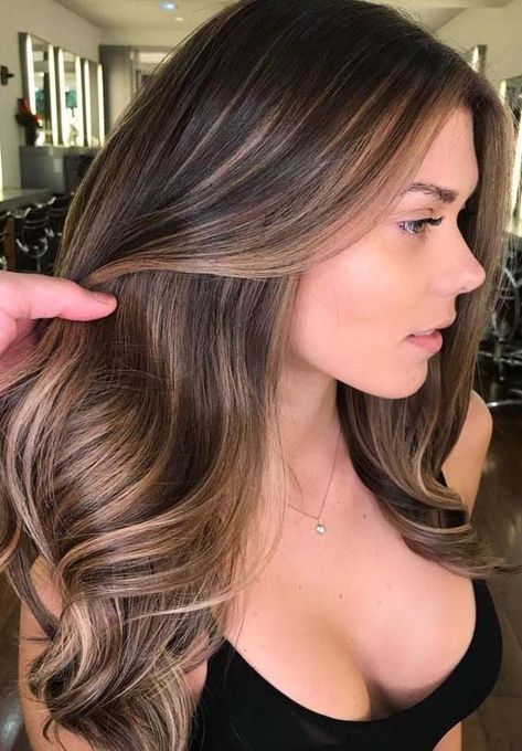 Brunette Balayage, Brunette Balayage Hair, Brown Hair Balayage, Long Brown Hair, Trendy Hair Color, Balayage Brunette, Hair Color Highlights, Brown Blonde Hair, Ombre Hair Color