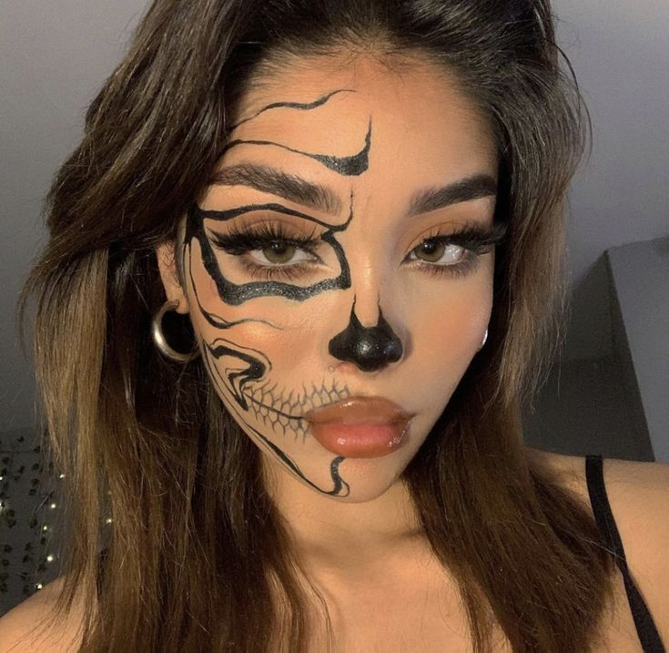 Hallowen Schminke, Nem Halloween Makeup, Halloweenský Makeup, Holloween Makeup, Drag Make-up, Cute Halloween Makeup, Hot Halloween Outfits, Skeleton Makeup, Halloween Makeup Pretty