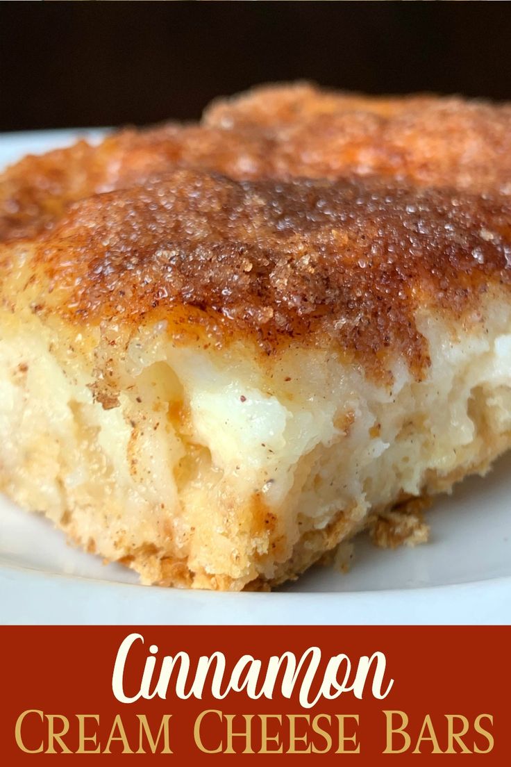 cinnamon coffee cake on a white plate with the words cinnamon coffee cake in front of it