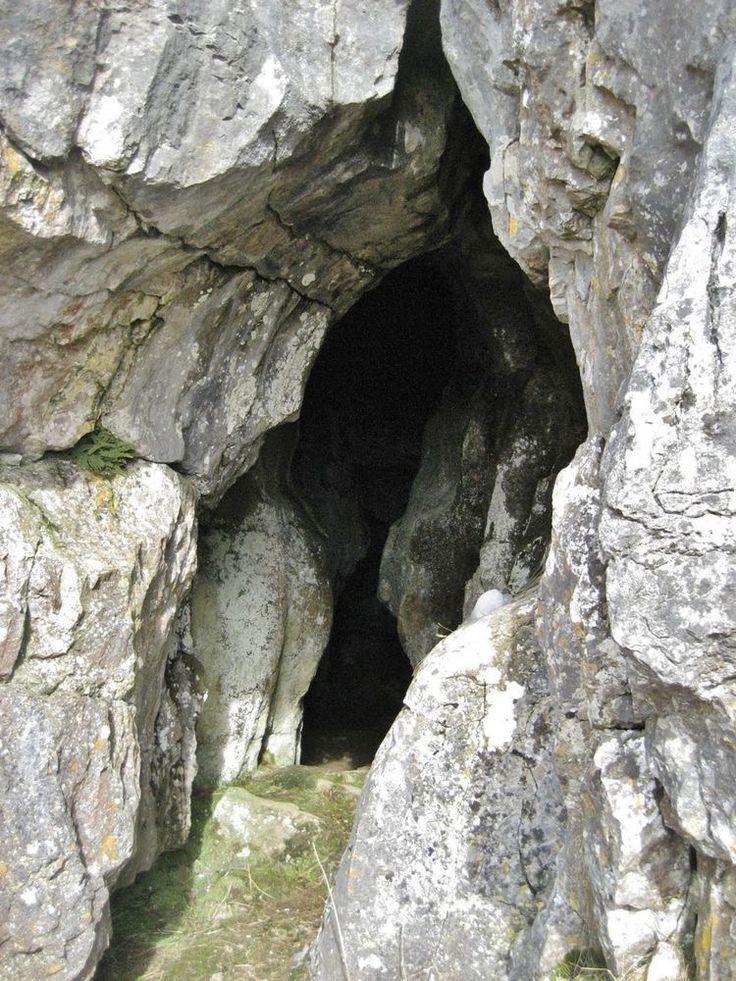 there is a small cave in the rocks