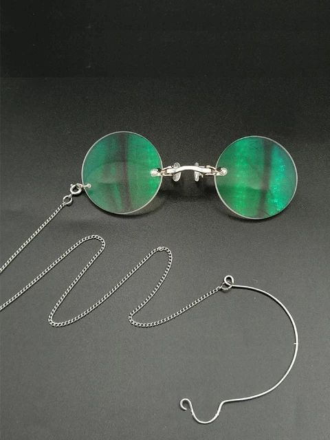 Anti-ancient glasses with round myopia or presbyopic lenses spectacles with silver nose clip,with Chain in , opera glasses _ - AliExpress Mobile Glasses With Chain, Clown Stuff, Opera Glasses, Unique Glasses, Eye Prescription, Nose Clip, Prescription Eyewear, Character Inspo, Unisex Sunglasses