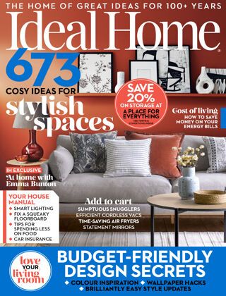 a magazine cover with furniture and decor items on the cover, including couches, pillows,