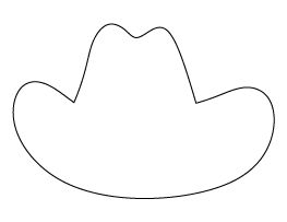 the outline of a cowboy hat on a white background is outlined in black and white