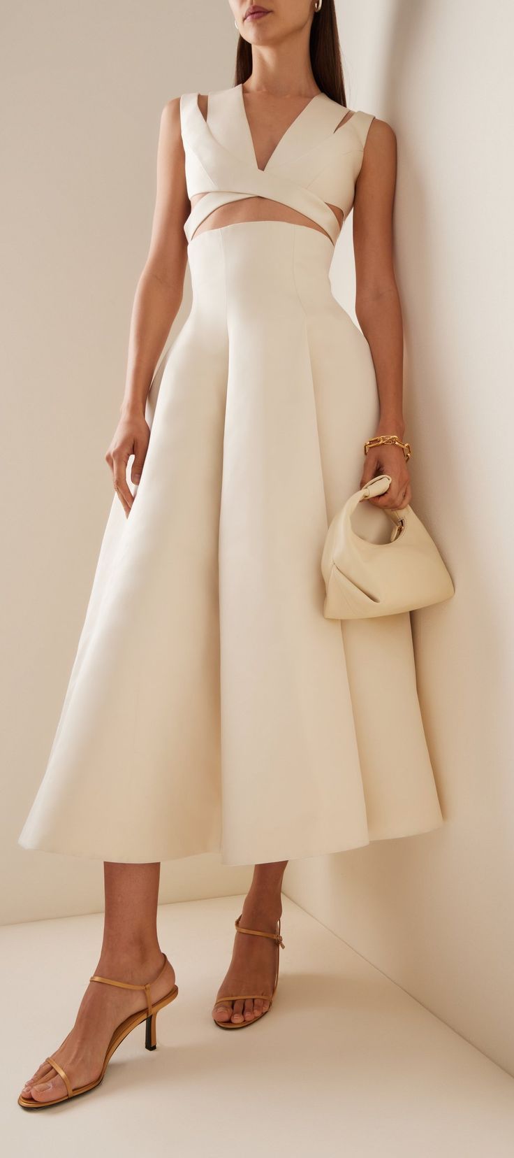 Ivory Gown, Emilia Wickstead, Duchess Satin, Ankle Length Dress, Satin Midi Dress, Matches Fashion, Mode Inspiration, Moda Operandi, Classy Outfits