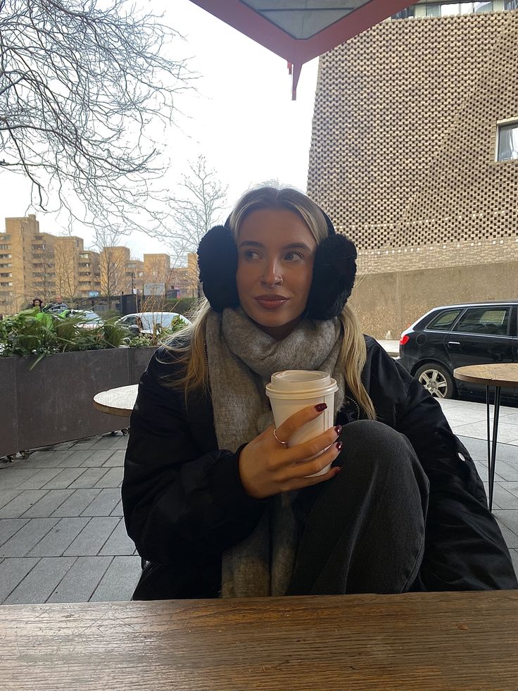 Earmuffs, outfit, winter Earmuff Photoshoot, Fur Earmuffs Outfit, Fluffy Ear Muffs Outfit, Winter Ear Muffs Outfit, Ear Muffs Hairstyle, Fuzzy Earmuffs Outfit, Black Ear Muffs Outfit, Ear Warmers Outfit, Black Earmuffs Outfit