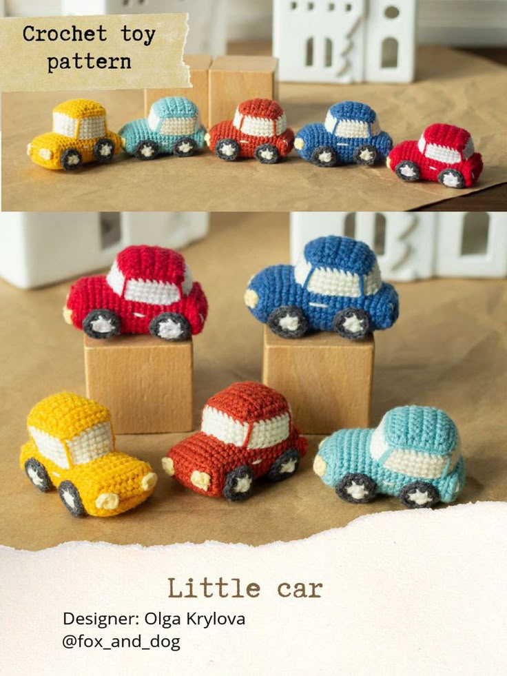 crochet toy pattern little car by fox and dog