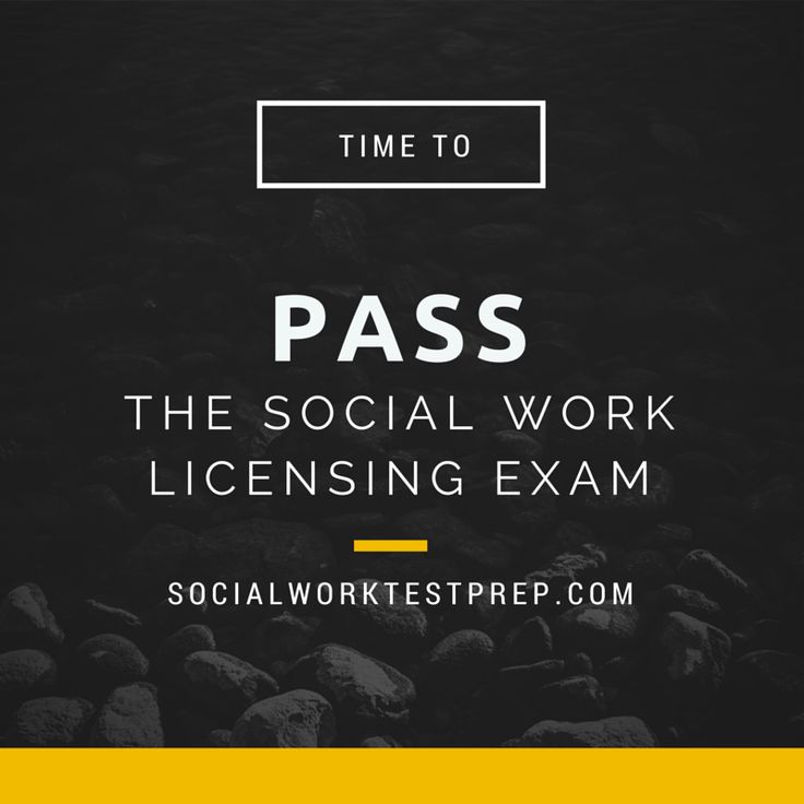 a black and yellow background with the text time to pass the social work license exam