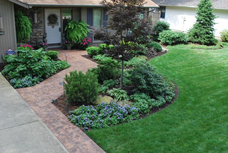 a house with landscaping in the front yard