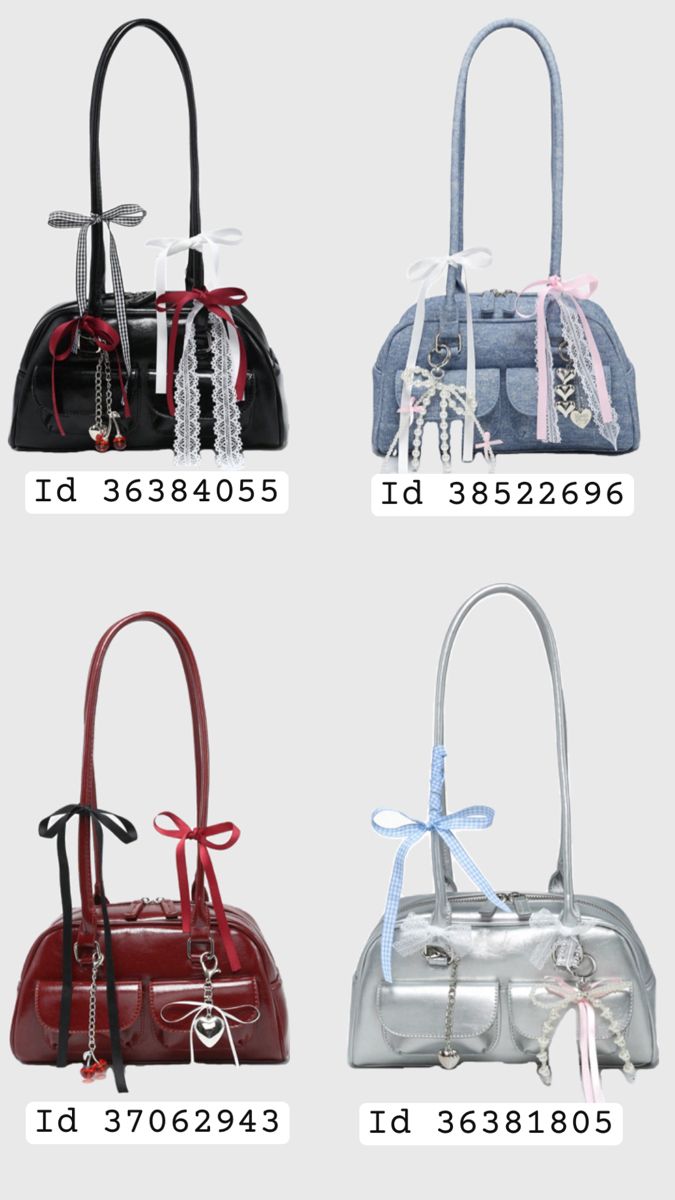 ROMWE Kawaii Vintage Women's Cute Plaid Shoulder Bag With Bowknot, Cherry & Heart Decorations And Multiple Pockets, Boston Bag Style Small Designer Bags, Betty Boop Purses, Purse Aesthetic, Kawaii Vintage, Concert Bags, Purse Outfit, Stylish School Bags, Decorated Bags, My Style Bags