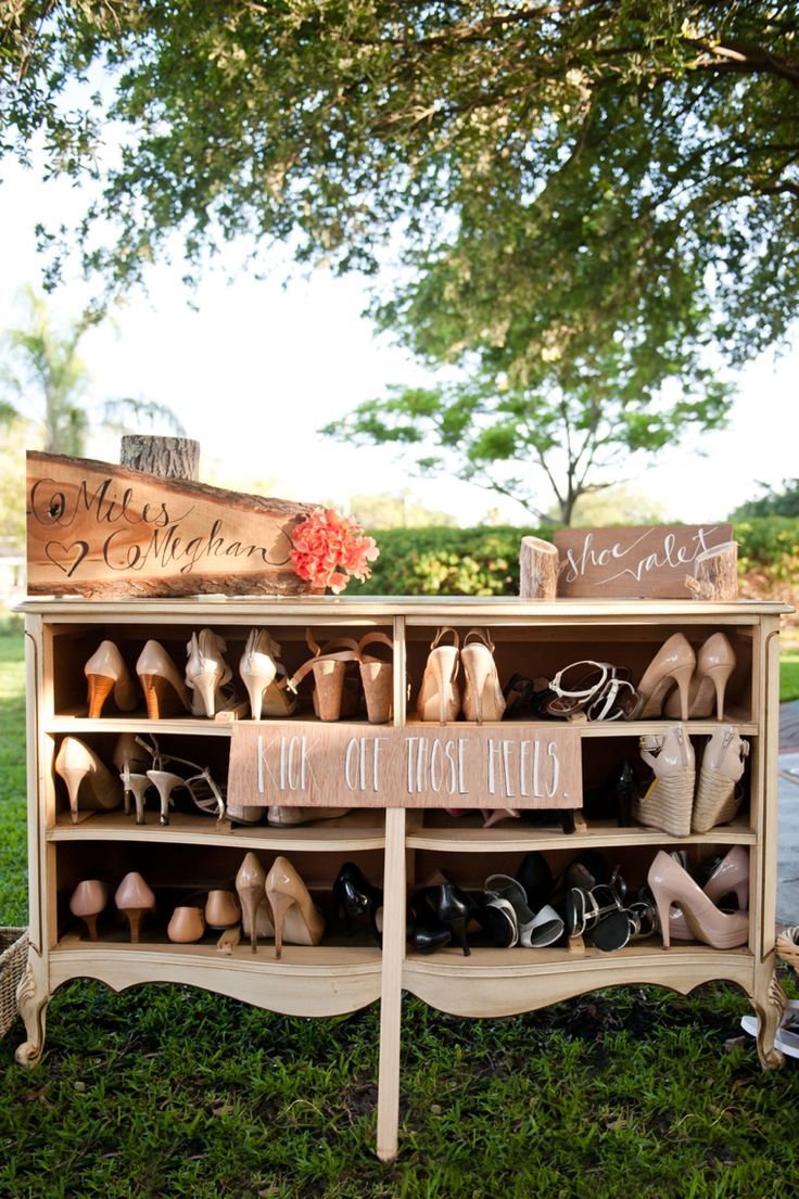 an old dresser with shoes on it and the words, i'm not sure what to