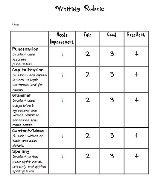 the writing rubbie is shown in this worksheet