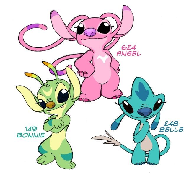 four different types of pokemons with names in each character's body and numbers on their backs