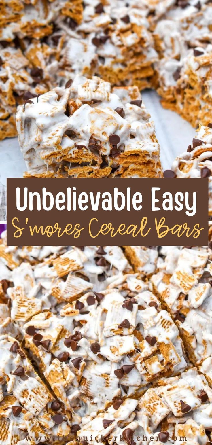 an unbelevable easy s'mores coral bar with chocolate chips and marshmallows