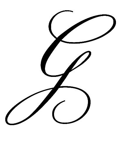 the letter g in cursive font