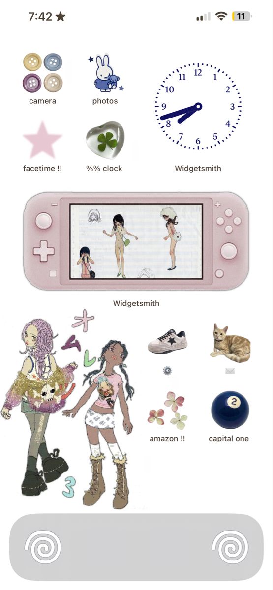 the nintendo wii game system is shown with various stickers on it