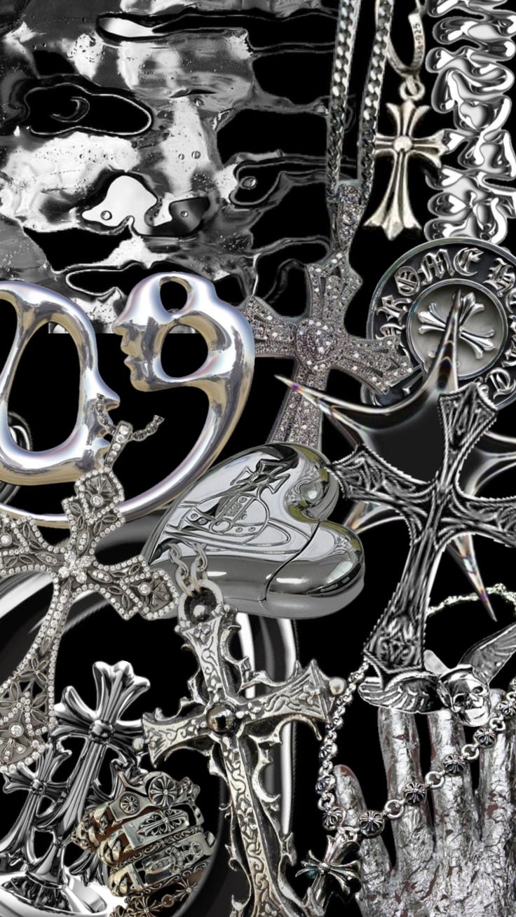 an abstract photograph of silver objects on black and white background with the number twenty nine