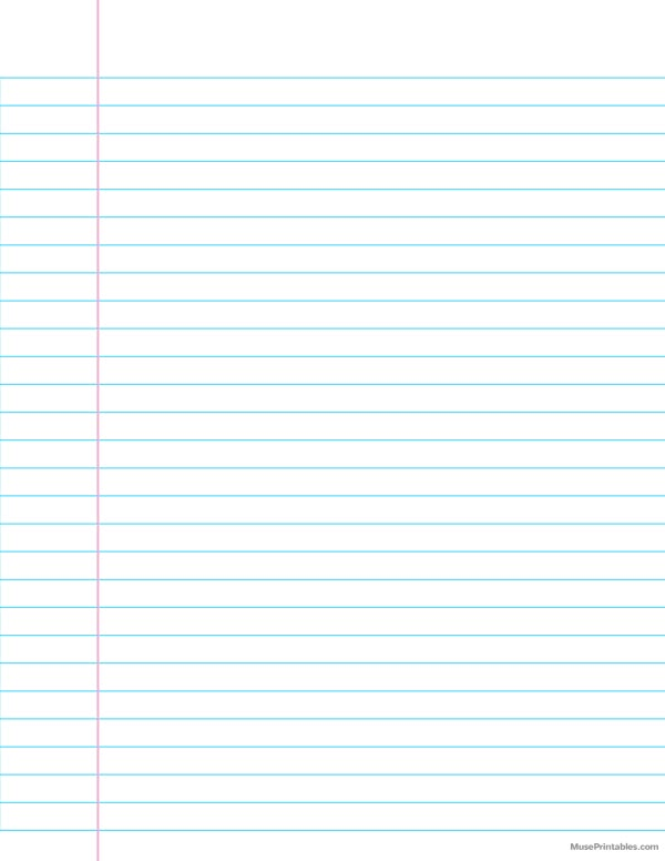 lined paper with lines on the bottom and one line at the top, in pink