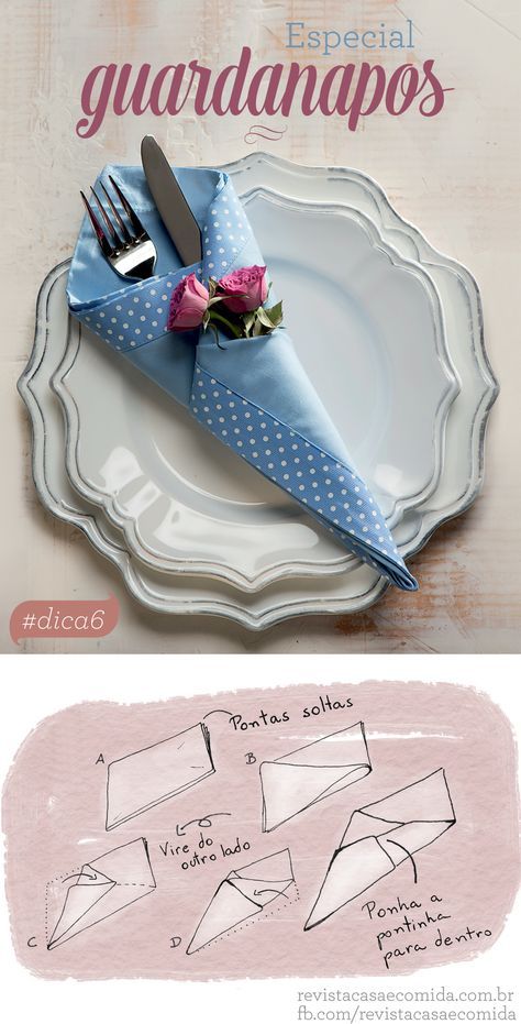 the instructions for how to fold an origami napkin on a paper plate with flowers