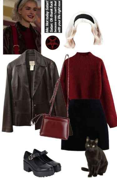 Teenage Witch Outfits, Sabrina Costume, Sabrina Spellman Outfit, Sabrina Spellman Style, Witch Outfits, The Chilling Adventures Of Sabrina, Dark Academia Outfits, Chilling Adventures Of Sabrina, Academia Outfits