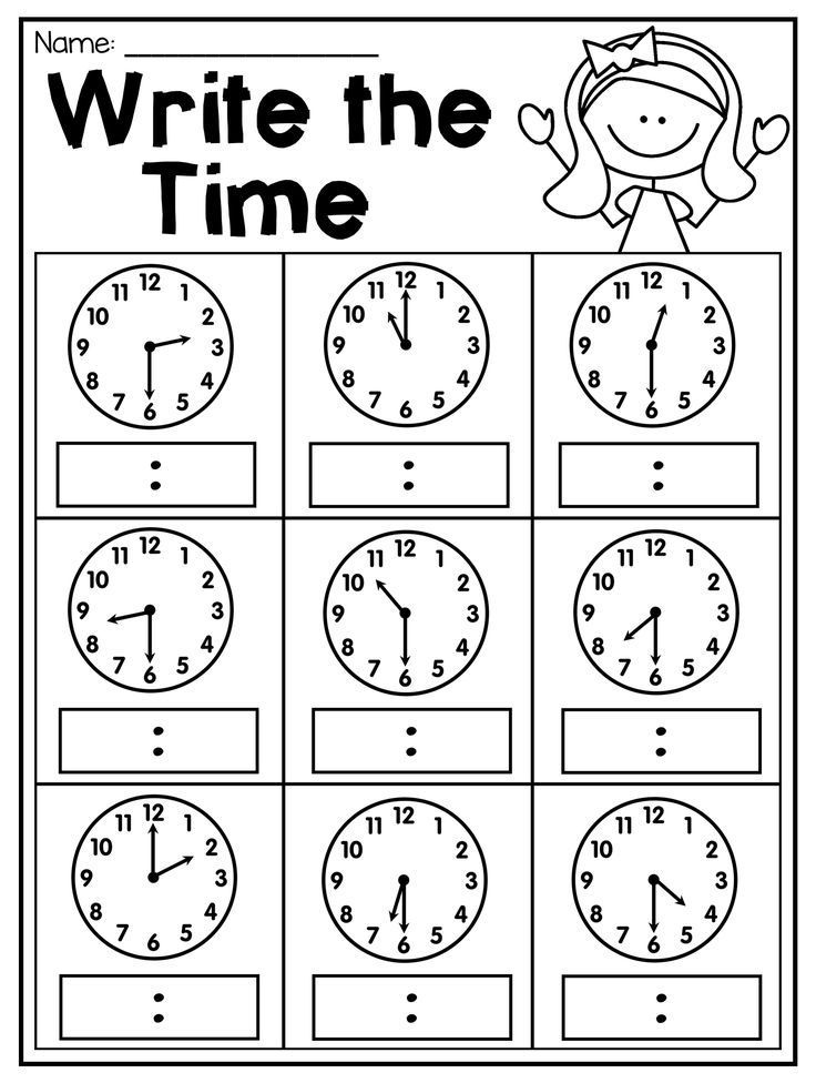 a worksheet for telling time to the hour