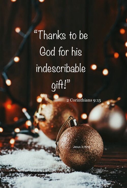 a christmas ornament with the words thanks to god for his indescribable gift