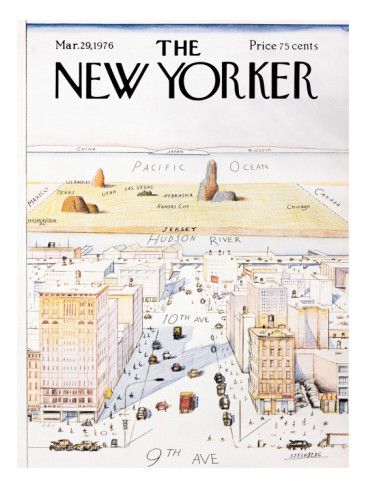 the new yorker magazine cover with an image of a city and its surrounding streets