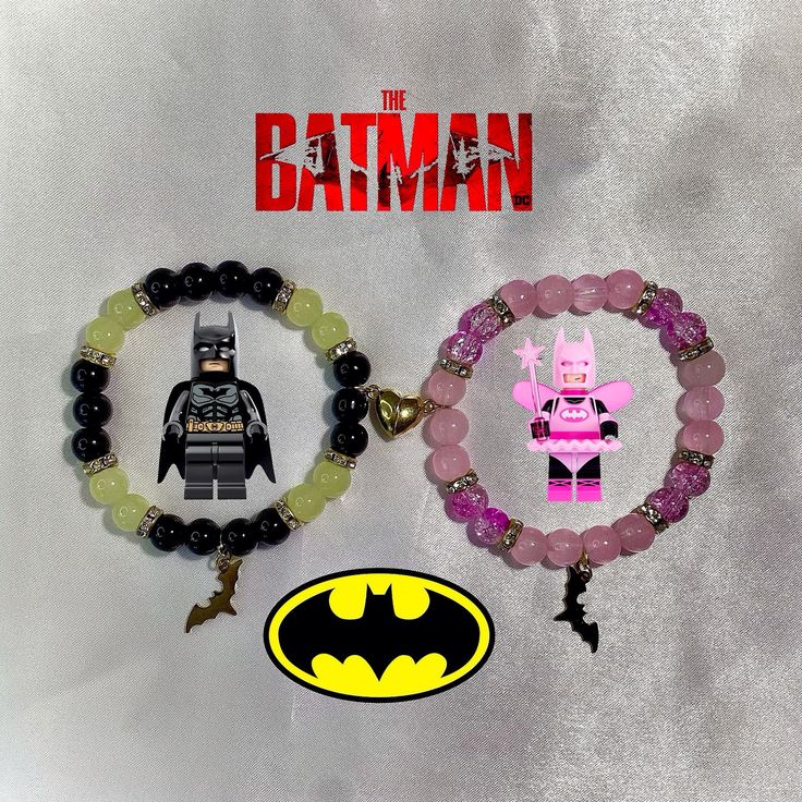 * Batman X Batfairy * Matching bracelets for 2 Available linked in my bio ✨🥹 all bracelets are handmade and designed by me 🙈 #smallbusiness #y2kjewelry #explorepage #explorepage✨ #braceletsbymar #instagram #beadedbracelets #braceletbusiness #jewelry #makemefamous #charmbracelets #bracelets #braceletstacks #braceletlover #friendshipbracelets #matchingbracelets #handmadebracelets #handmadejewelry #braceletsforsale #braceletslovers #batman #legobatman #batfairy Fairy Batman, Homemade Bracelets, Crystal Bead Jewelry, Friendship Bracelets With Beads, Diy Jewelry Projects, Bracelet Craft Diy, Bff Necklaces, Kandi Bracelets, Diy Bracelets Patterns