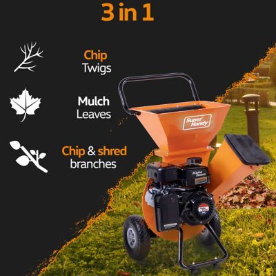 an image of a small garden machine with 3 in 1 attachments on the back