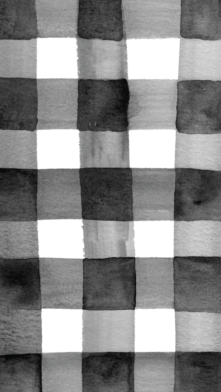 black and white watercolor checkered fabric