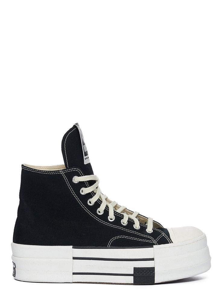 DRKSHDW - SHOES - Rick Owens Converse 70, Rick Owens Drkshdw, Star Logo, Lacing Sneakers, Rubber Heels, Black Laces, Converse All Star, Men Shoes Size, Chucks Converse